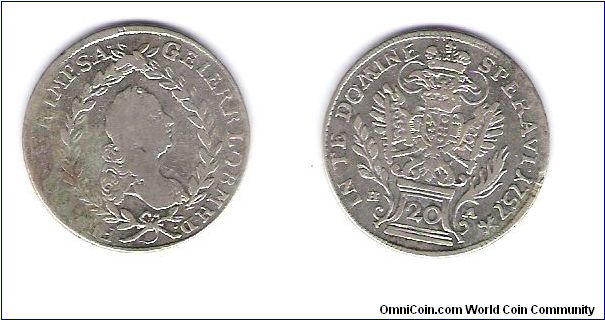 Km#2028 20 Kreuzer
.296 minted