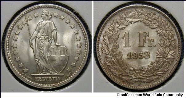 1952 Switzerland 1 Franc