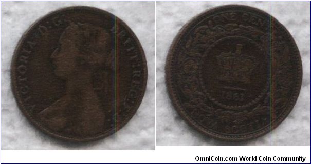 Nova Scotia, 1 cent, 1861, bronze