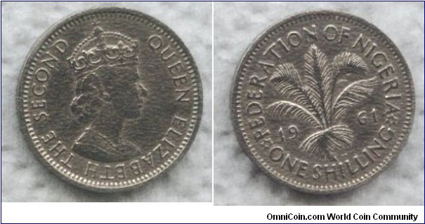 Nigeria, 1 shilling, 1961, copper-nickel