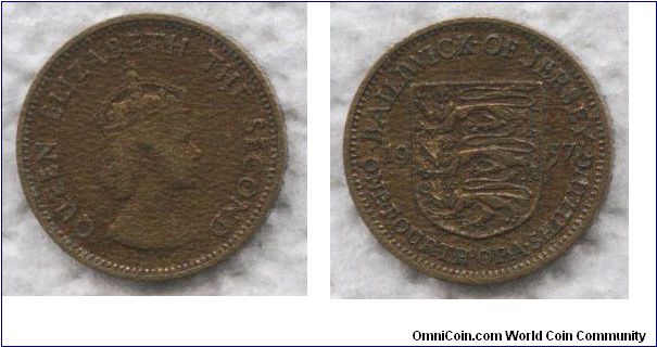 Jersey , 1/4 shilling, 1957