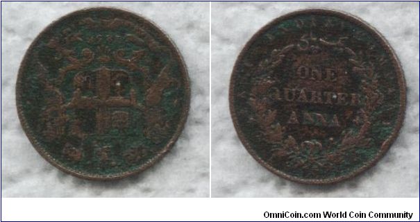 India, 1/4 anna, 1858