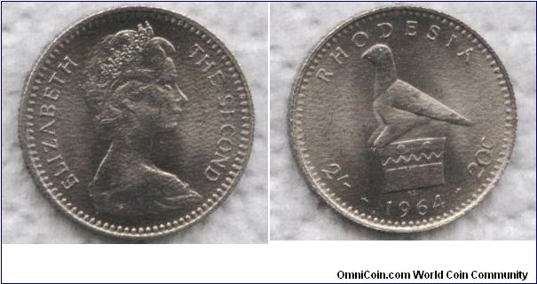 Rhodesia, 20 cents, 1964