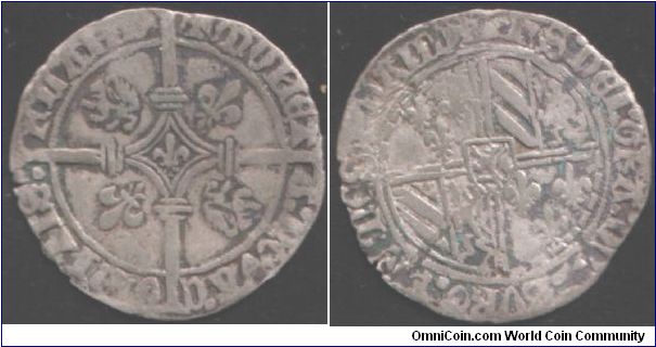 Double gros of Philip III (The Good') Duke of Burgundy and Count of Flanders (1419-67), this coin being issued for Flanders.