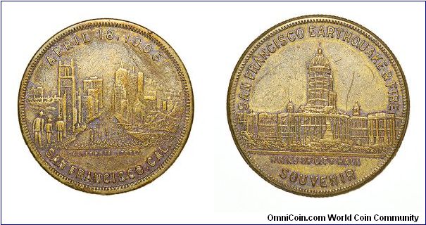 San Francisco Earthquake Souvenir, Brass