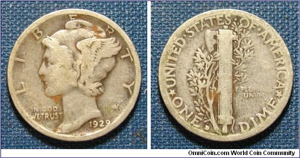 1929-D Mercury Dime