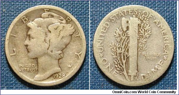 1928 Mercury Dime