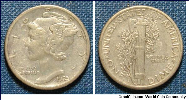 1925-S Mercury Dime