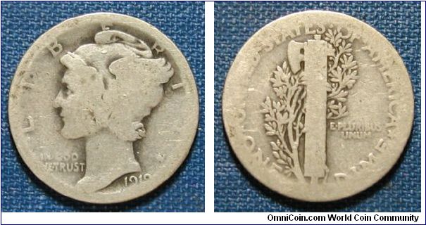 1919 Mercury Dime