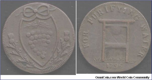 Edinburgh half penny (Grapes in shield / Filtering stone)
Scarcer private token