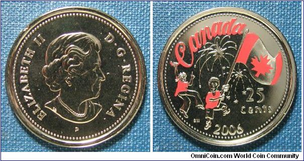 2006 Cabada 25 Cent, Canada Day Colorized.