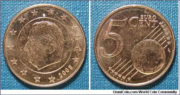 2005 Belgium 5 Euro Cent