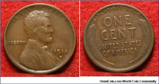 1914-D Lincoln Cent.  Fits in well with my 1909-S; 1924-D, 1931-S; as well as all my teen S mintmarks.