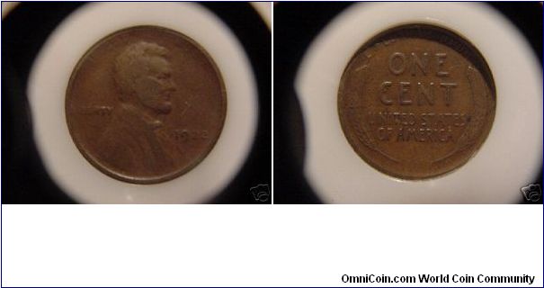 1922 No D Plain Lincoln Cent Die #2.