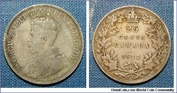 1912 Canada 25 Cents