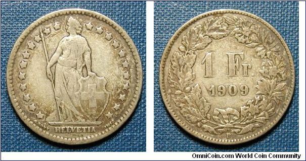 1909 Switzerland 1 Franc