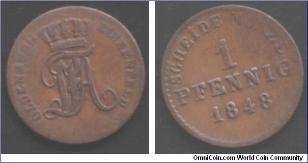 Birkenfeld 1 pfennig Scarcer coin.