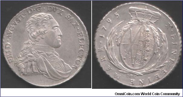 Saxony taler. Good portrait coin of friedrich August III.