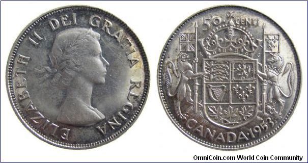 1953 Canadian half dollar