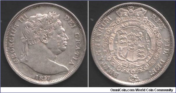 Large bust half crown of George III. A nice toned high grade example example.