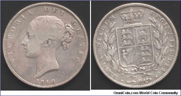 Young head Victoria Half crown. In lower grade but still collectable. variety. One of my favourite reverses.
