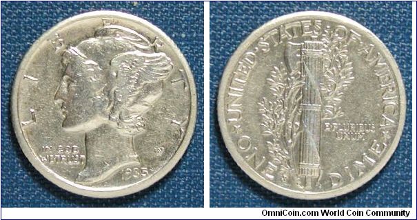 1935-S Mercury Dime