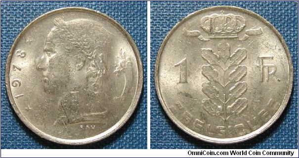 1978 Belgium 1 Franc French Legend