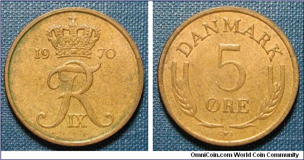 1970 Denmark 5 Ore