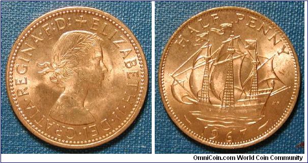 1967 Great Britain Half Penny