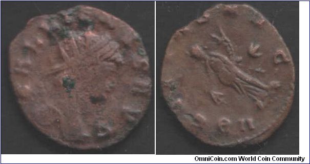 Gallienus (253-268 AD)Ae or very low grade billon Antoninianus. Uberitas reverse. Not in the best of conditions unfortunately.