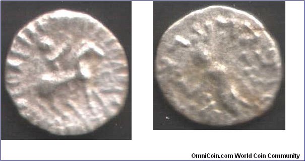 Silver Drachm of Azes II, Indo/ Scythian ruler from 35 - 12 BC. Greek culture still prevalent during his reign.