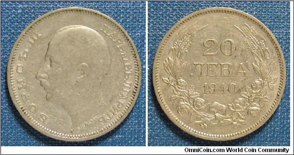 1940 Bulgaria 20 Leva
