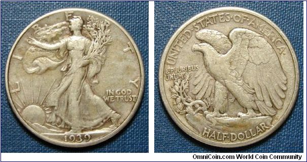 1939 Walking Liberty Half Dollar