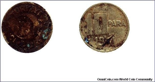 Turkey, 10 para, 1941, Al-Bronze.                                                                                                                                                                                                                                                                                                                                                                                                                                                                                   