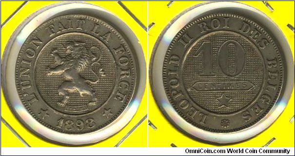 Belgium 10 centimes 1898