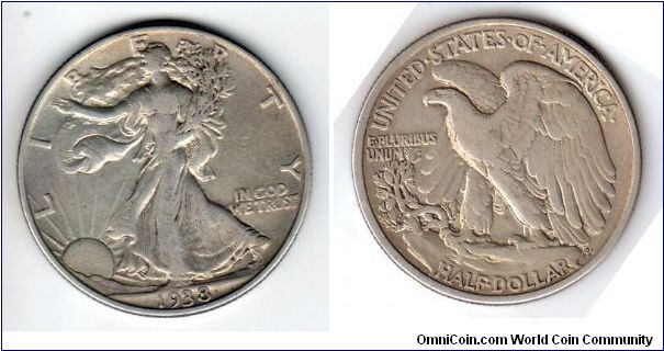 1938 Walking Liberty Half