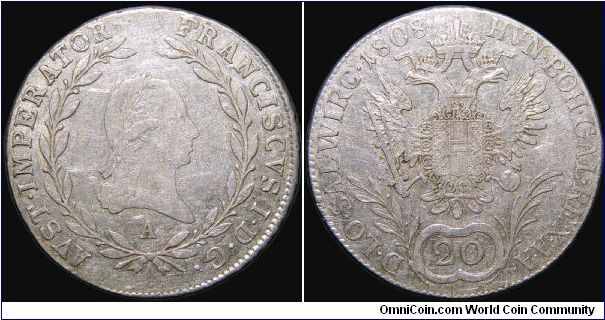 20 Kreuzer.

From the Vienna mint.                                                                                                                                                                                                                                                                                                                                                                                                                                                                                