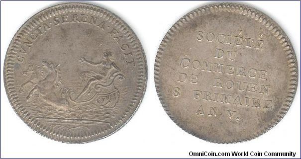 Rouen again, but a nice original issued during the Period of the Directory (L'an 4 -L'an 9).