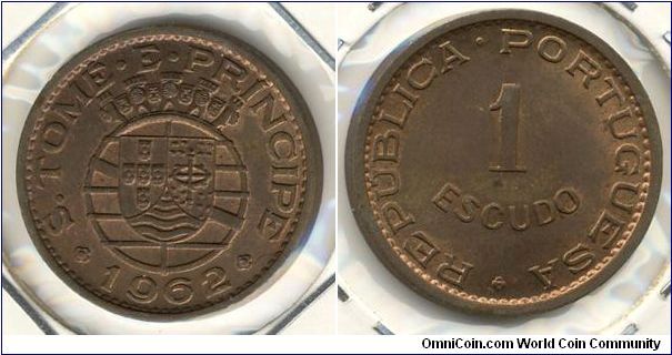 St Thomas & Prince 1 escudo 1962