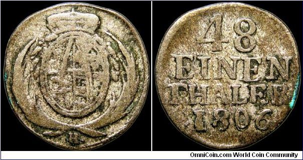 1/48 Thaler, Saxony.                                                                                                                                                                                                                                                                                                                                                                                                                                                                                                