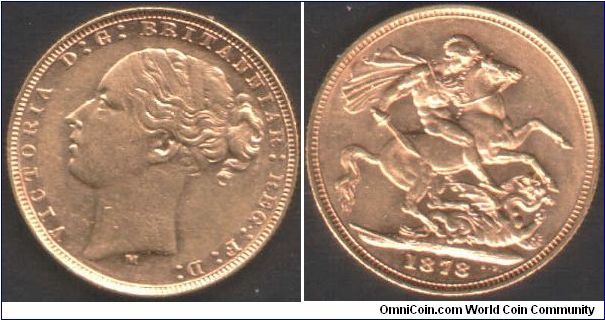 Aussie gold. 1878 Victoria `Young Head' sovereign