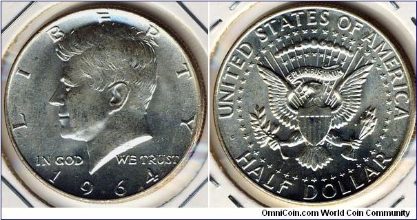 US Half Dollar 1964(P) - Kennedy Half