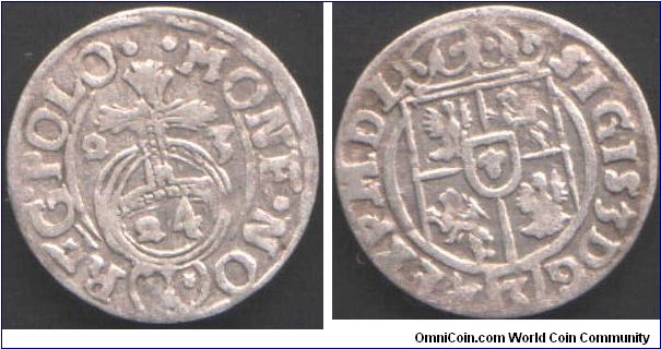 Silver drei polker during time of Sigismund III. Nice `fine' example.