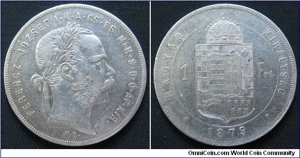 1 forint
Diameter: 29 mm, 12.3457g
Ag 0.900
Mintage 25.755.927 coins.
young Franz Joseph