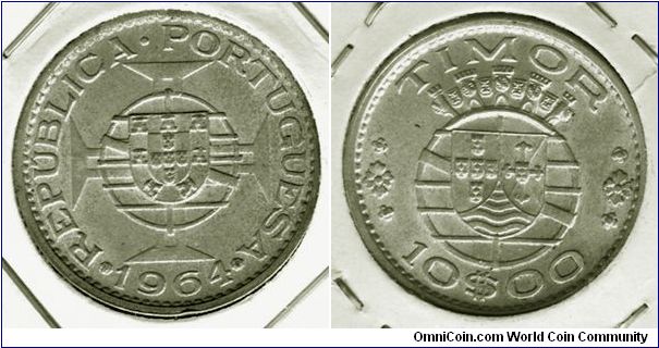 Timor 10 escudos 1964