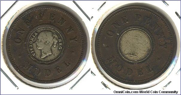 Great Britain 1 penny ND(1842) - Joseph Moore model penny