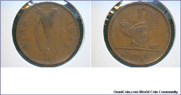 1942 penny ireland hen and chick