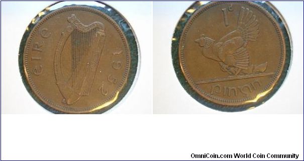 1952 penny ireland hen and chick