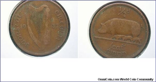 1937 halfpenny ireland