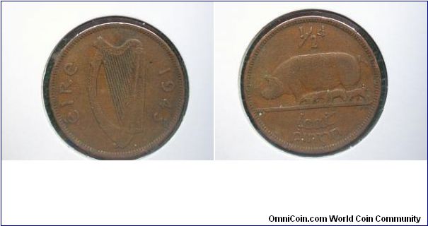 1943 halfpenny ireland